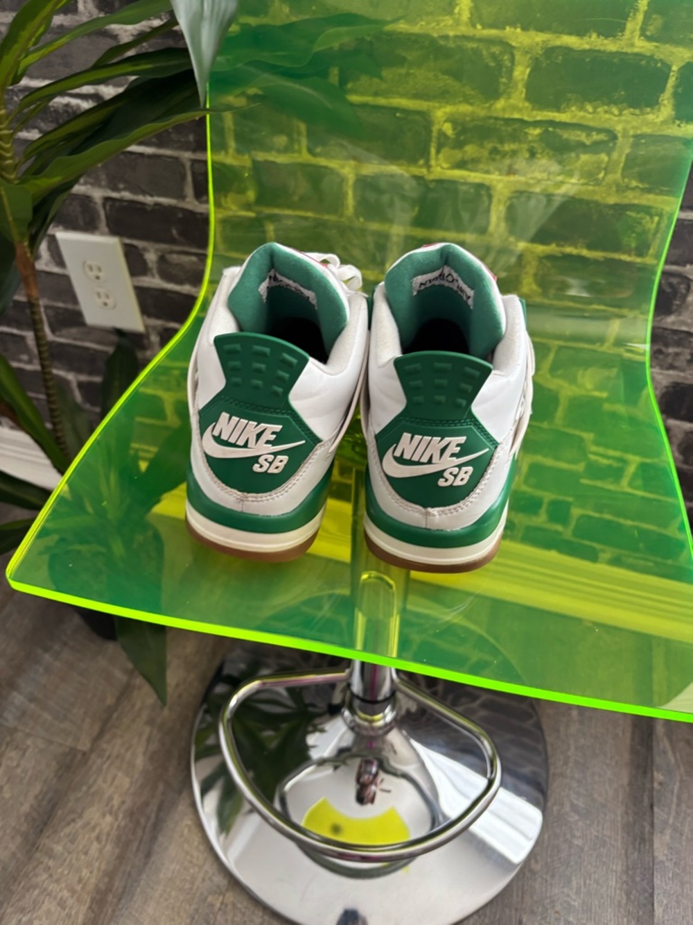 Jordan White, Green & Red Retro Athletic Sneakers - Picture 4 of 6